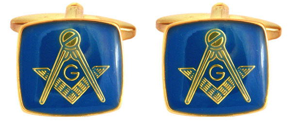 Masonic Cushion Blue “G” Cufflinks by Dalaco