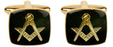 Masonic Cushion Black Enamel Cufflinks by Dalaco