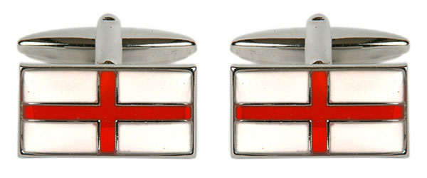 St.George Cross Rhodium Cufflinks by Dalaco
