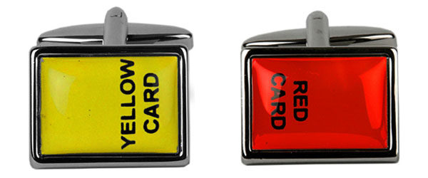 Football Red & Yellow Card Cufflinks by Dalaco