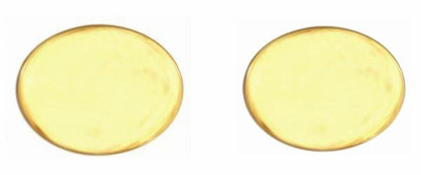 Oval large flat plain gold plated cufflinks by Dalaco