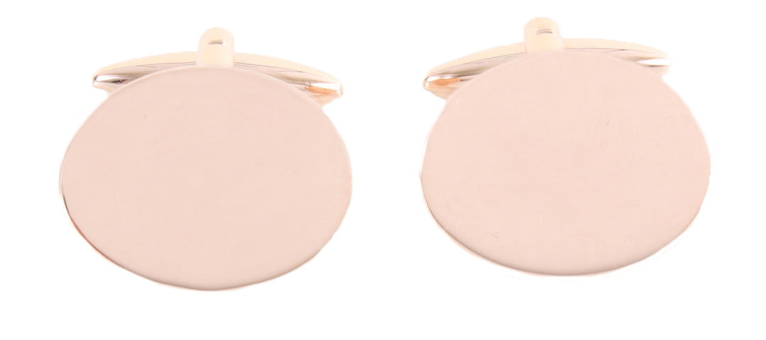 Rose Gold Plated Oval Cufflinks by Dalaco