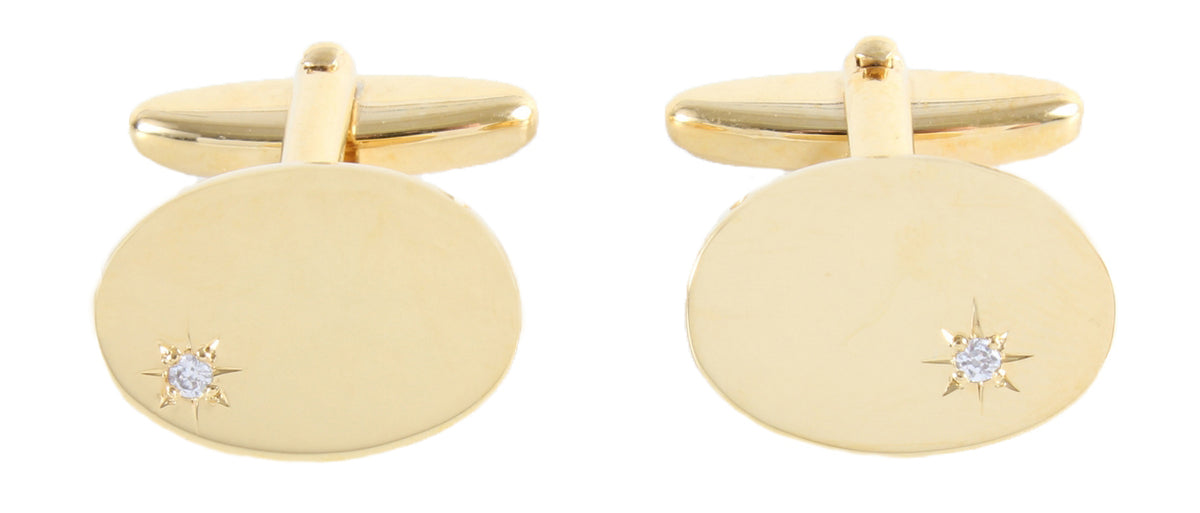Oval CZ Star Set Cufflink by Dalaco