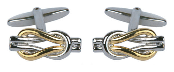 Two tone love knot Cufflink by Dalaco