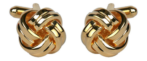 Double Cord Gold Plated Knot Cufflinks by Dalaco