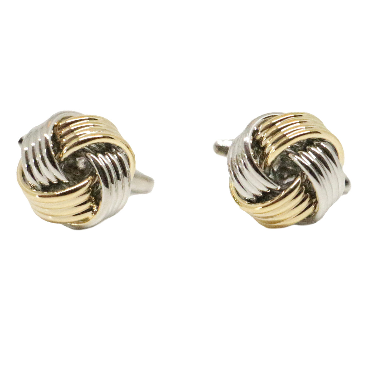 Rhodium & Gold Knot Cufflinks by Dalaco