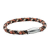 Multicolour Leather Bracelet Black/Orange/Browns by Dalaco