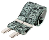 Black Paisley Skull 35mm Braces by Dalaco