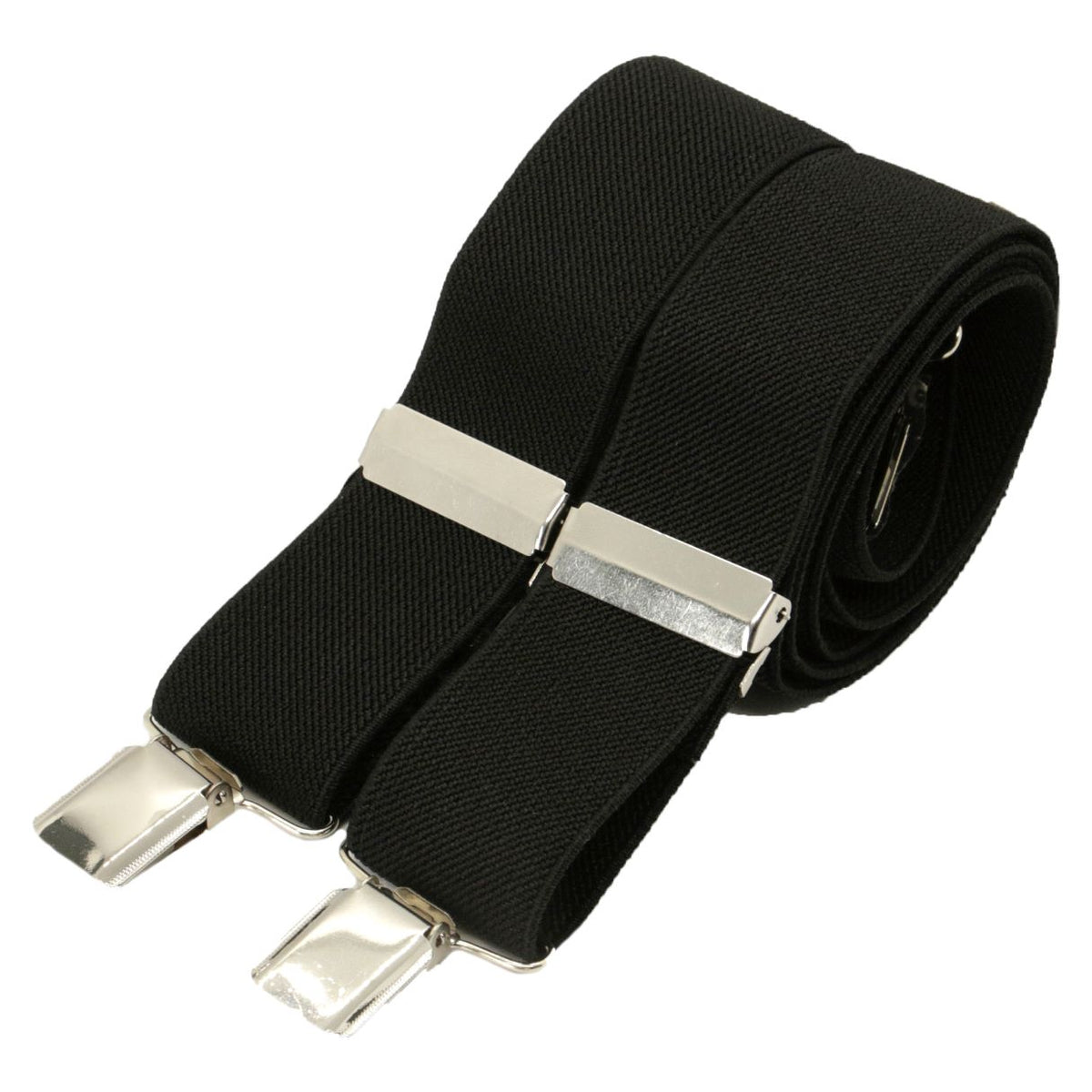 Black plain 35mm silver clip braces CN by Dalaco
