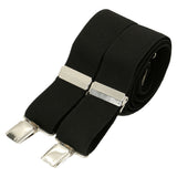 Black plain 35mm silver clip braces CN by Dalaco