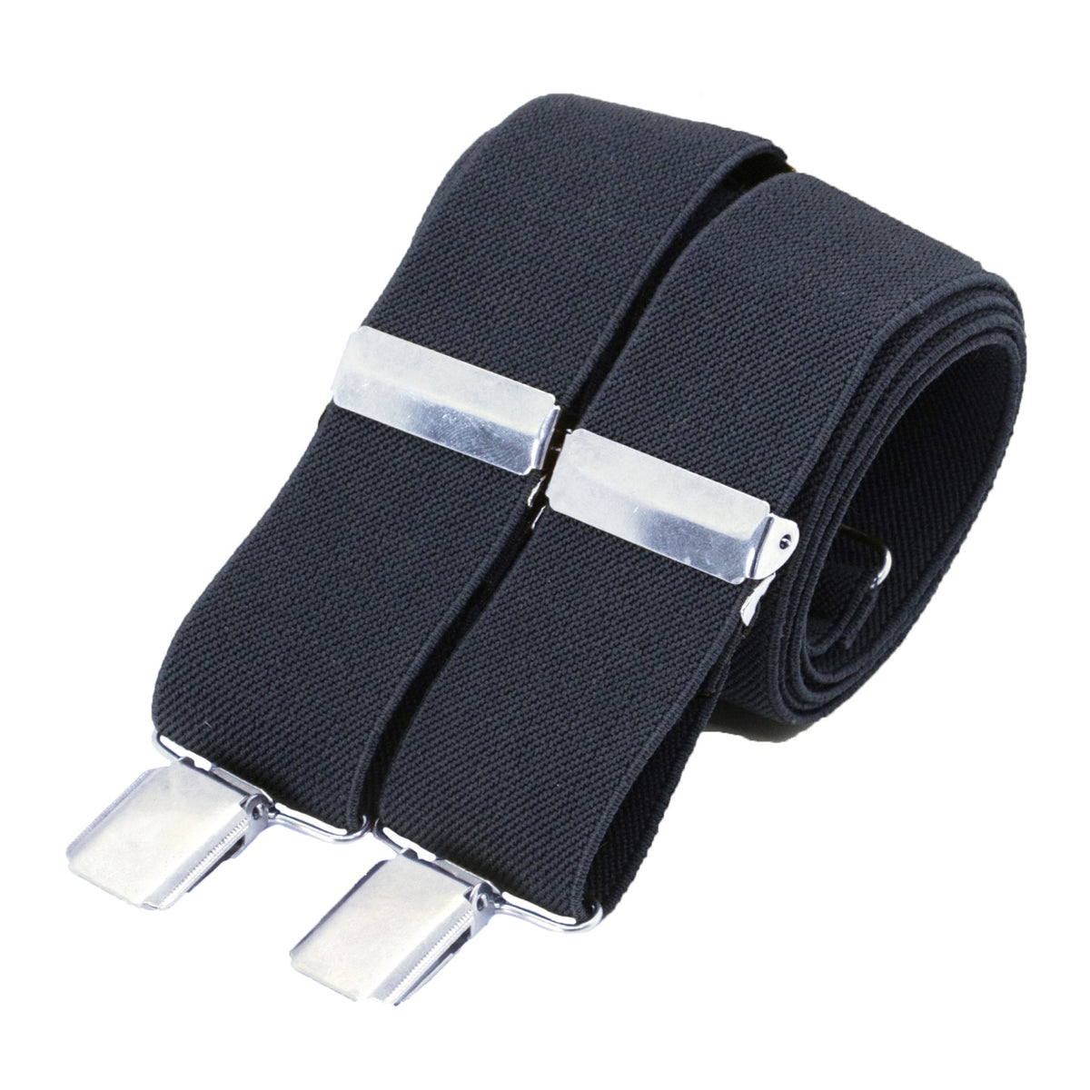 Navy Blue plain 35mm silver clip braces CN by Dalaco