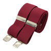 Burgundy plain 35mm silver clip braces CN by Dalaco