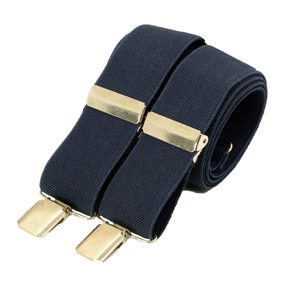 Navy plain 35mm gold clip braces CN by Dalaco