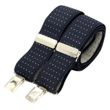 Navy Pin Dot 35mm silver clip braces CN by Dalaco
