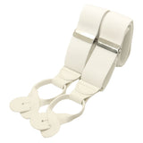 White Rolled Leather End braces CN by Dalaco