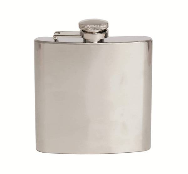 Plain Brushed Hip Flask – 6oz Stainless Steel by Dalaco