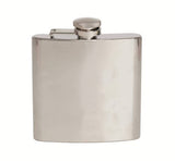 Plain Brushed Hip Flask – 6oz Stainless Steel by Dalaco