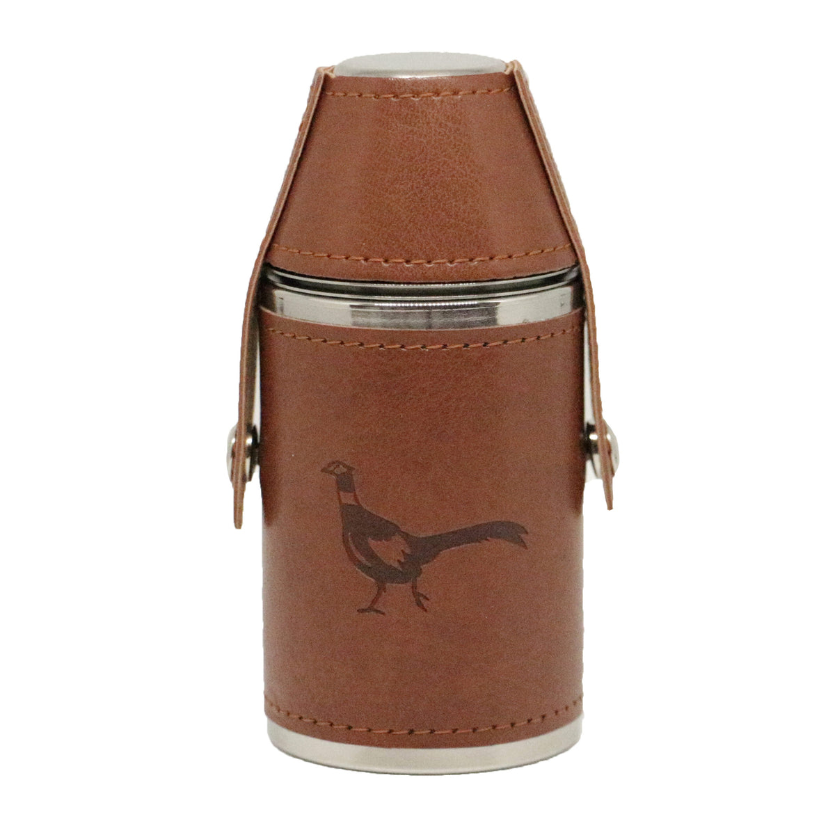 Pheasant Hip Flask Hunter Design Shiny Stainless Steel 6oz by Dalaco