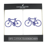 Bicycle Embroidered White Cotton Handkerchiefs by Dalaco