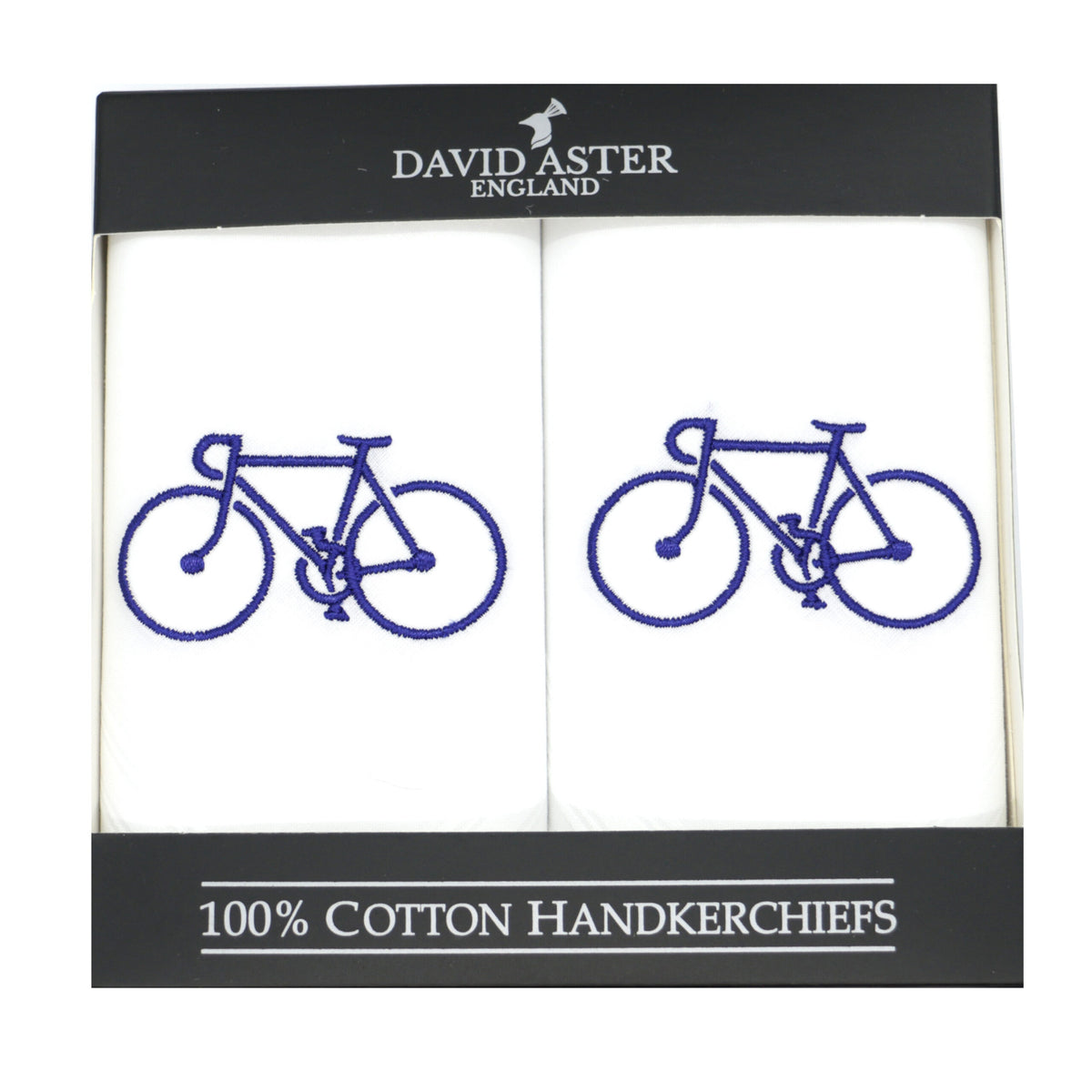 Bicycle Embroidered White Cotton Handkerchiefs by Dalaco