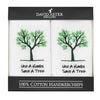 Save a Tree Embroidered White Cotton Handkerchiefs by Dalaco