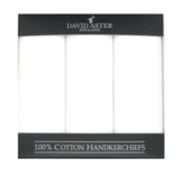 Plain White 3 Pack Cotton Handkerchiefs by Dalaco