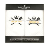 BBQ King Embroidered White Handkerchiefs by Dalaco