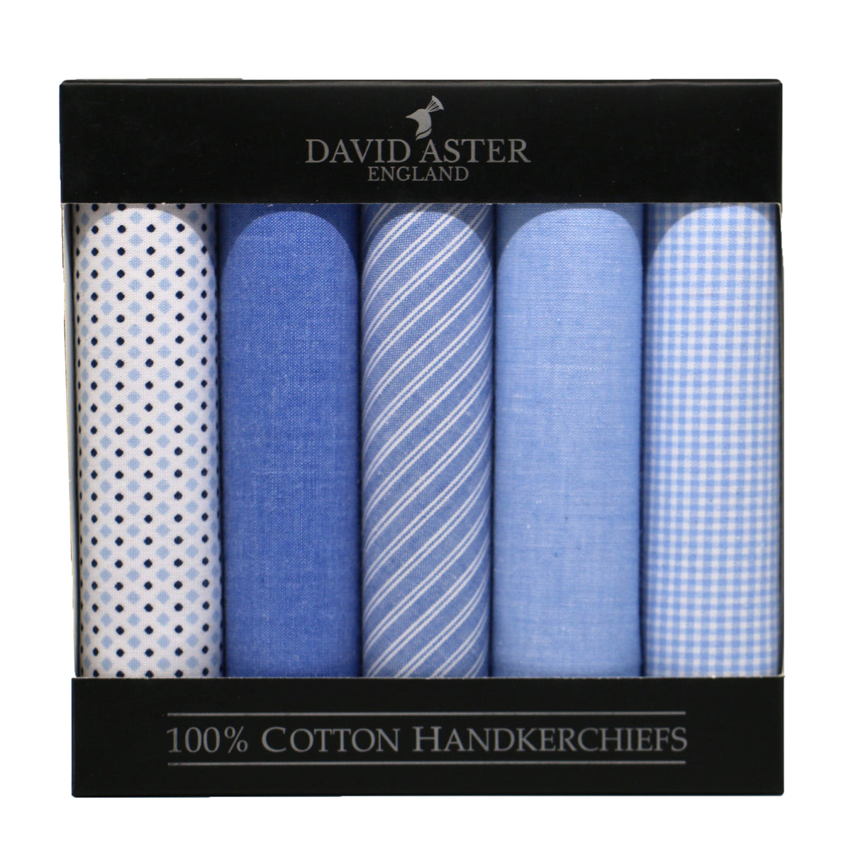 Pack of 5 Assorted Light Blue Handkerchiefs by Dalaco