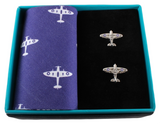 Spitfire Handkerchief & Cufflink Set (colours may vary) by Dalaco