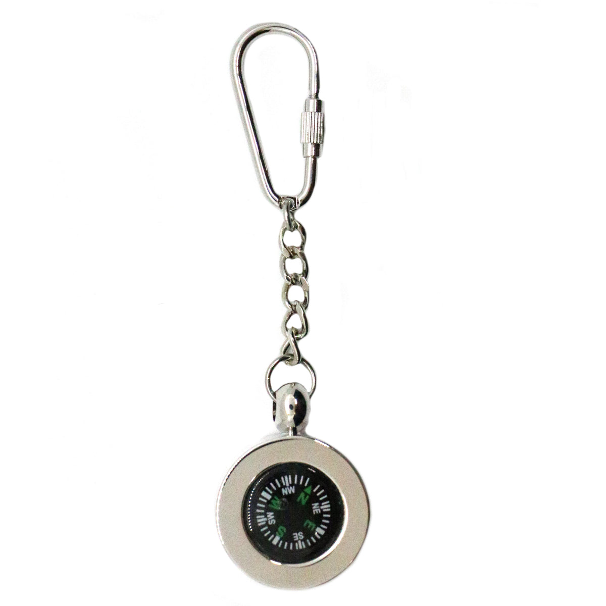 Compass Key Ring Rhodium Plate by Dalaco