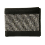 Black Tweed Leather Wallet with RFID & ID Partition by Dalaco