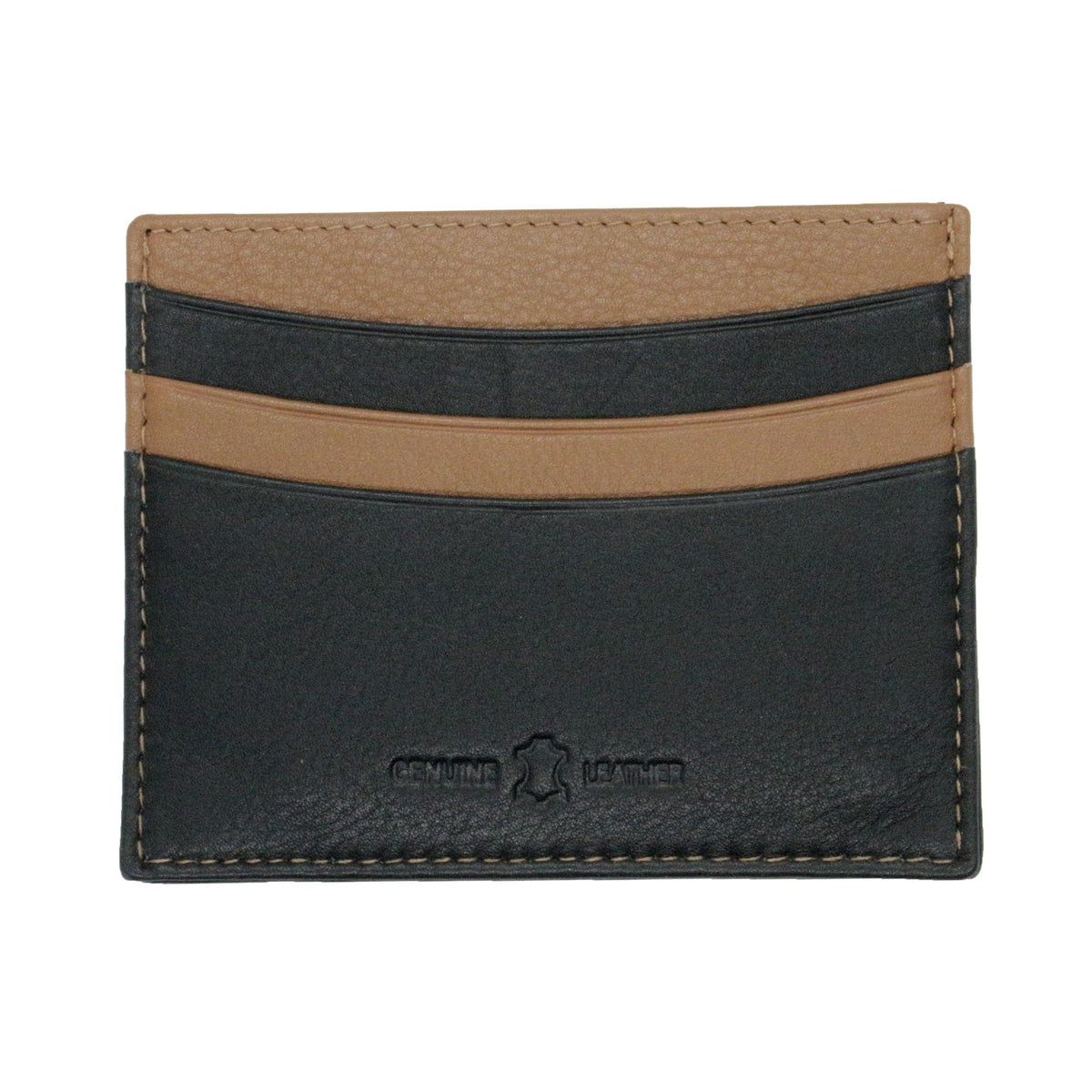 Black & Brown Leather Slim Credit Card Case RFID Lined by Dalaco