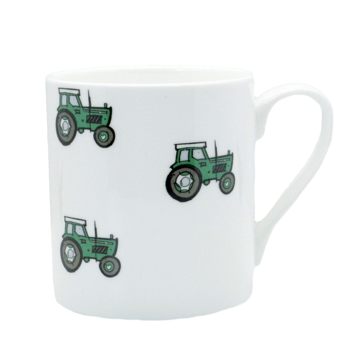 Green Tractor Illustration Fine Bone China Mug by Dalaco