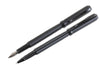 Black Ribbed Fountain & Rollerball Pen Set by Dalaco