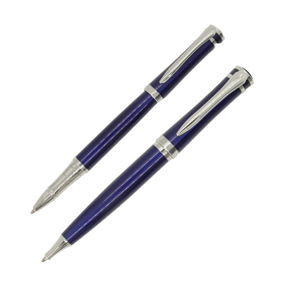 Blue Roller Ball & Ballpoint Pen Set by Dalaco