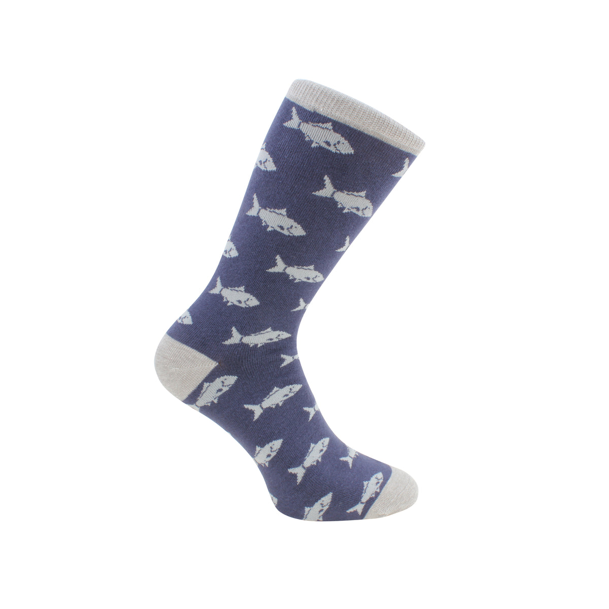 Fish Socks – Blue and Grey Combed Cotton (Original) by Dalaco