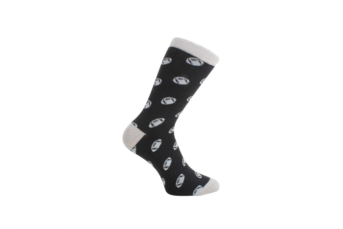 Rugby Socks – Black and Grey Combed Cotton by Dalaco