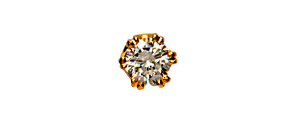 Cubic Zirconia 9ct Gold Tie Tac by Dalaco