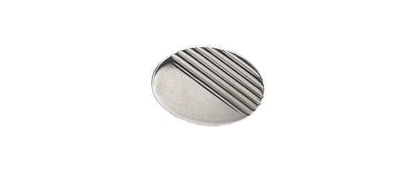 Oval Half Lined design Sterling Silver Tie Tac by Dalaco