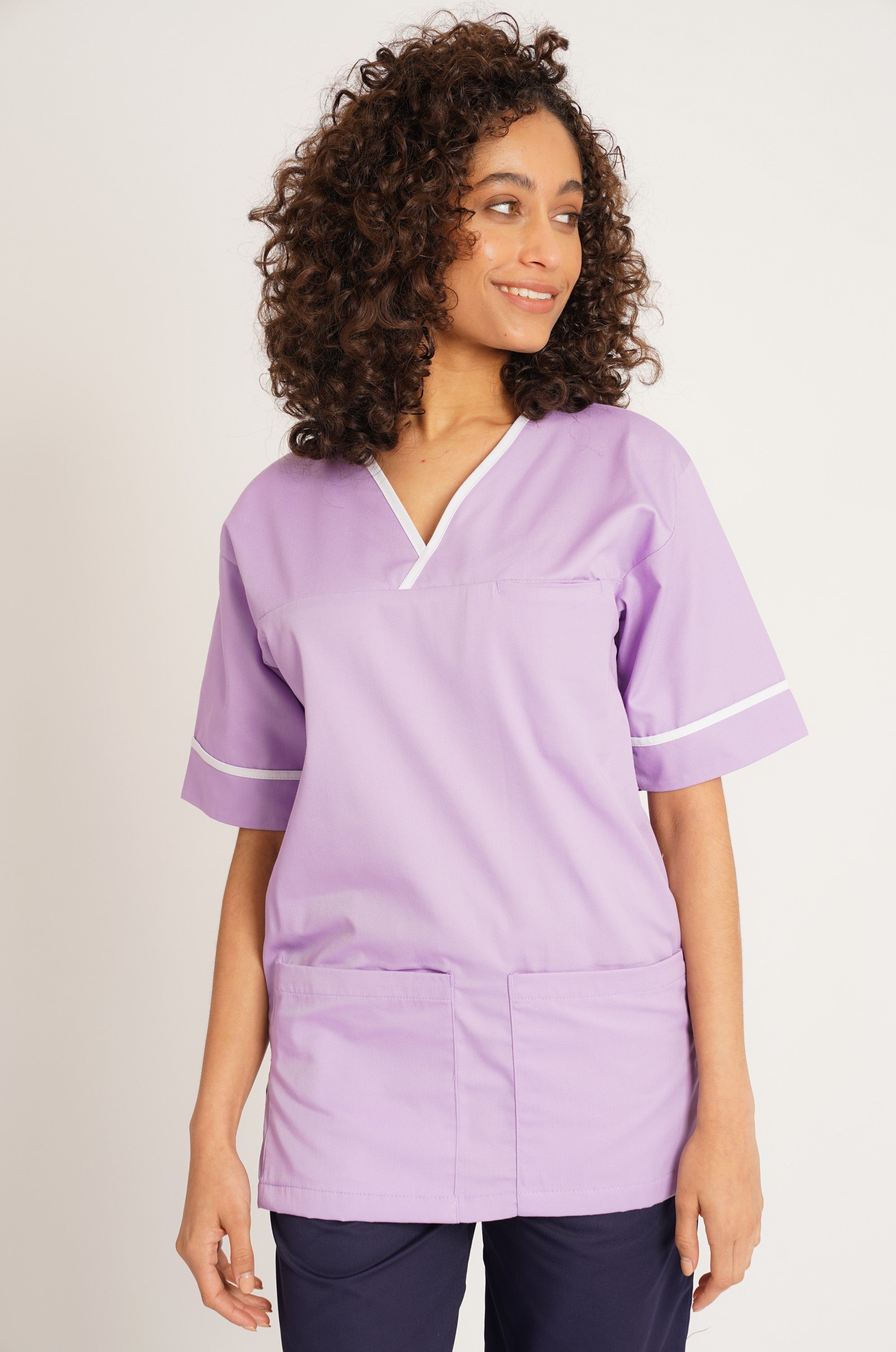 Behrens Contrast Trim Smart Scrub Top NSTT