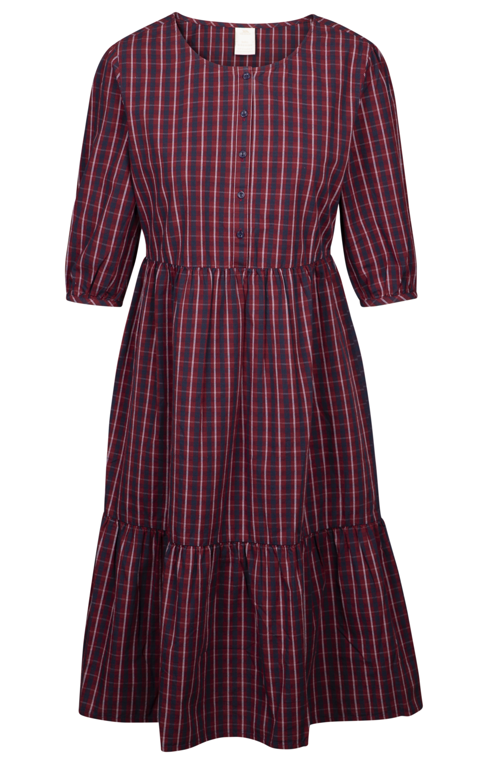 Tresspass HELEN - FEMALE CASUAL DRESS - DARK CHERRY CHECK