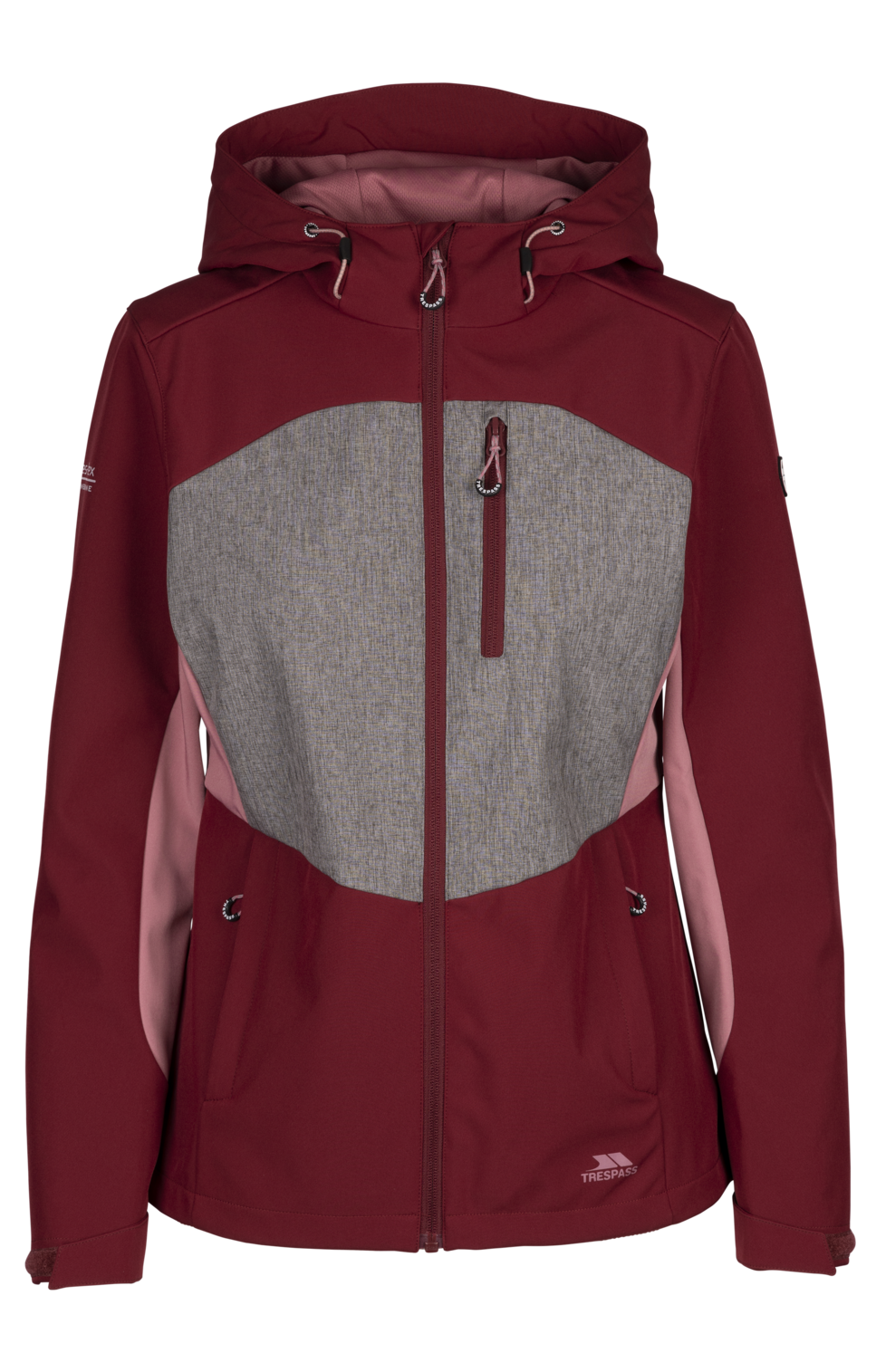 Tresspass ECKWOOD - FEMALE SOFTSHELL JACKET - DARK CHERRY