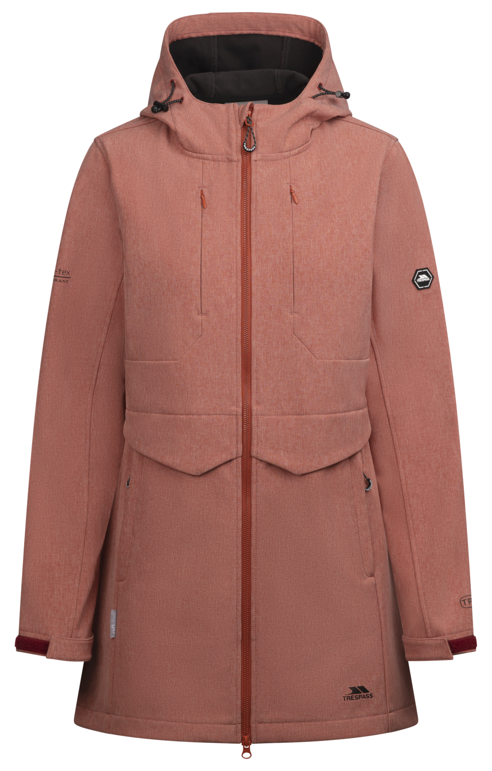 Tresspass AYLMER - FEMALE SOFTSHELL JACKET - BURNT SIENNA MARL