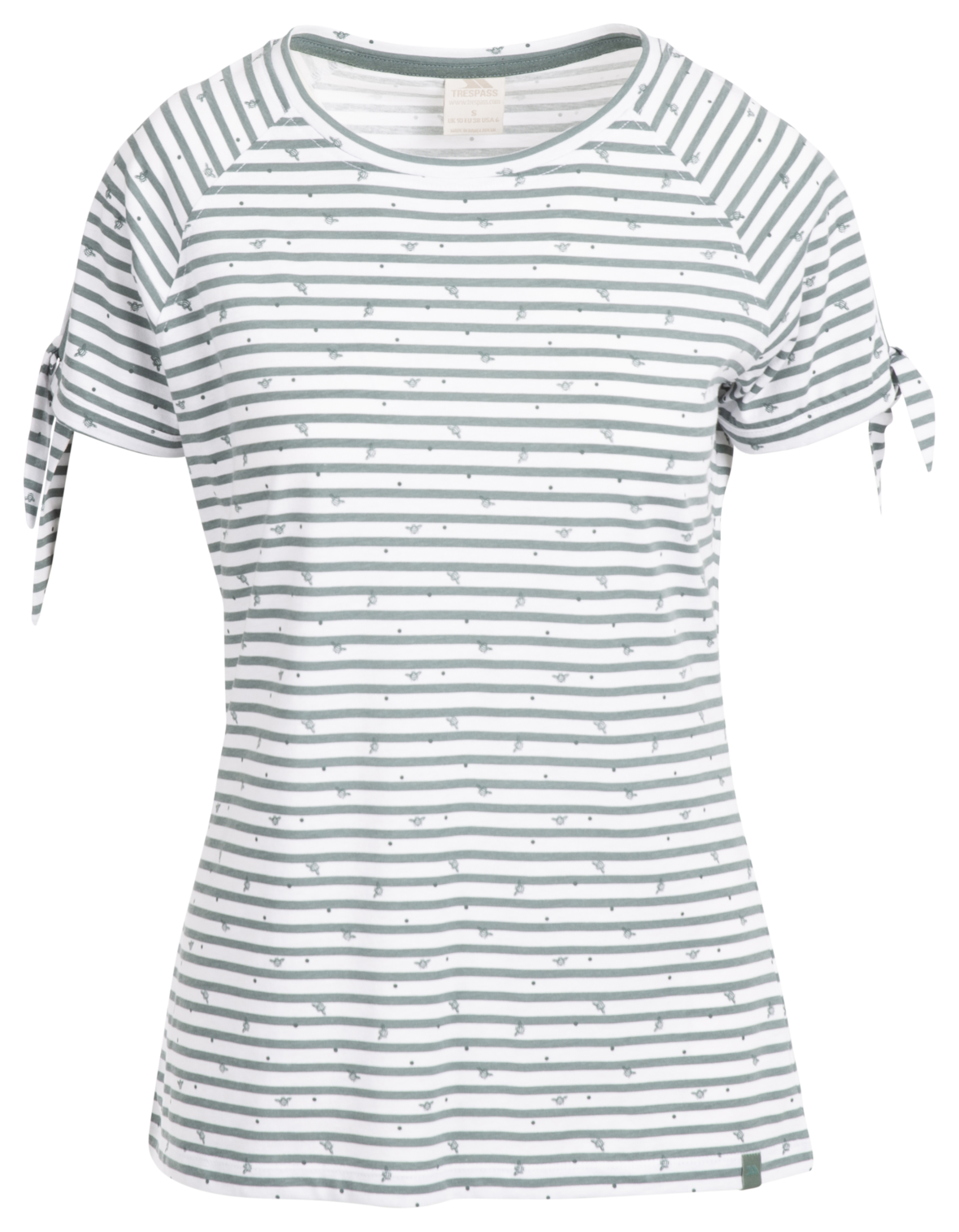 Tresspass PENELOPE - FEMALE TOP - TEAL MIST STRIPE BEE PRINT