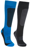 Tresspass LANGDON II - MALE SKI SOCK (2 PAIR PACK) - BLACK / BRIGHT BLUE