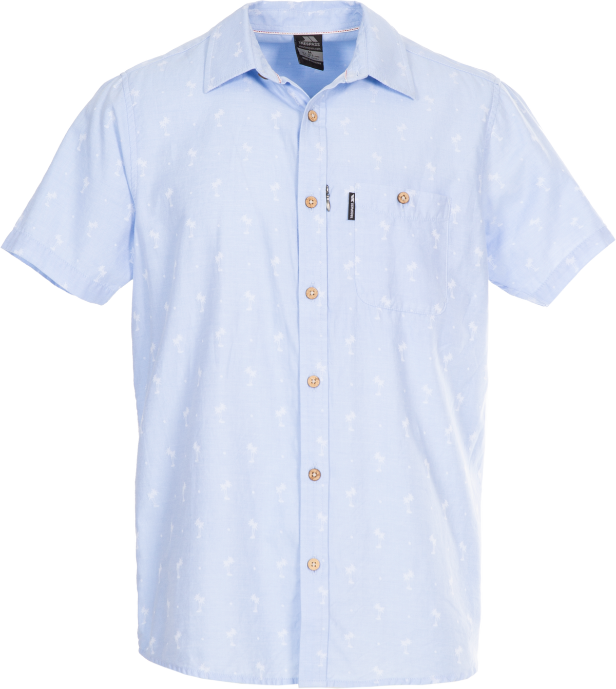 Tresspass SLAPTON PALM - MALE SHIRT - PALE BLUE