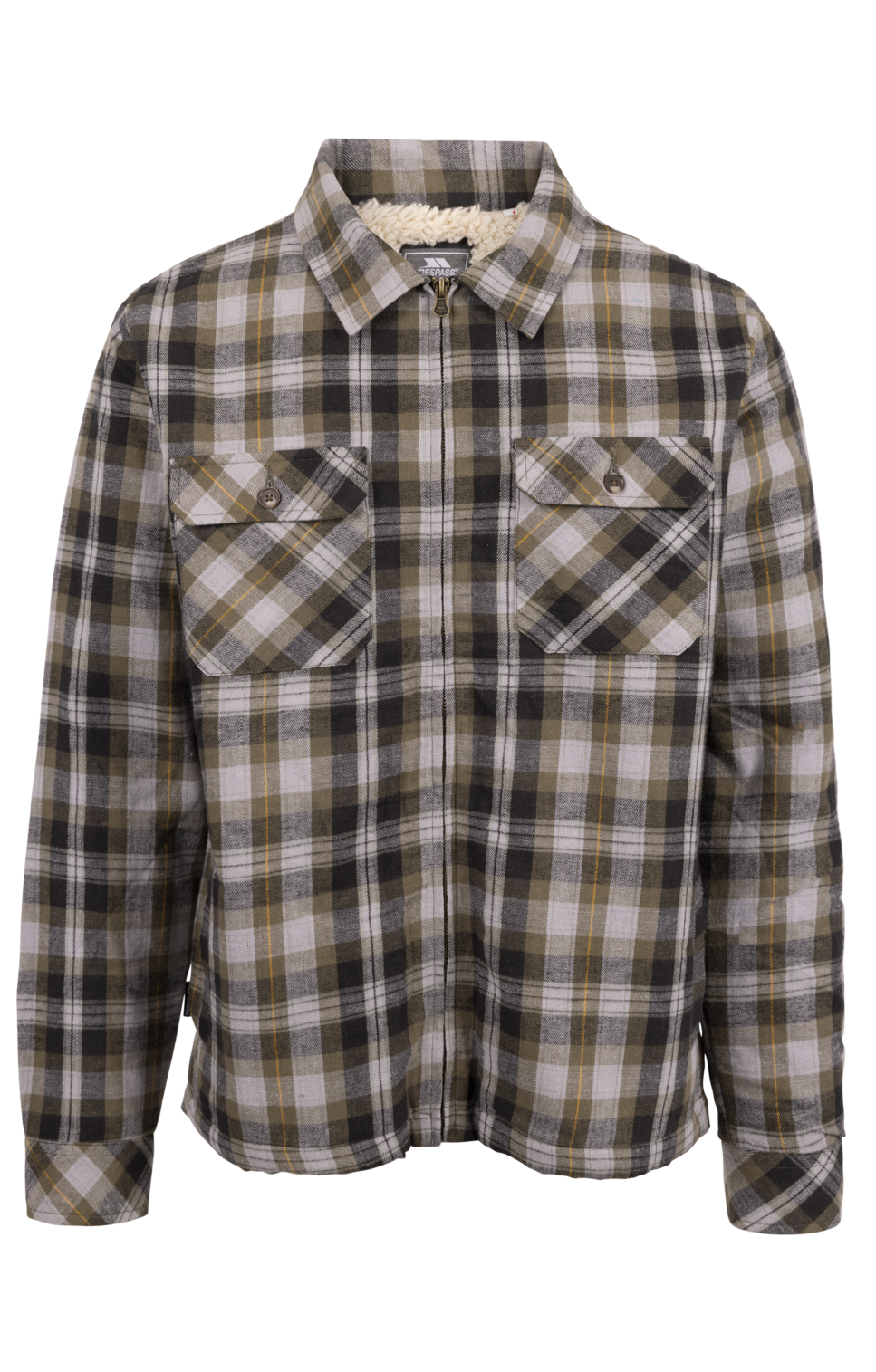 Tresspass DANEHILL - MALE SHERPA LINED SHIRT - DARK VINE CHECK