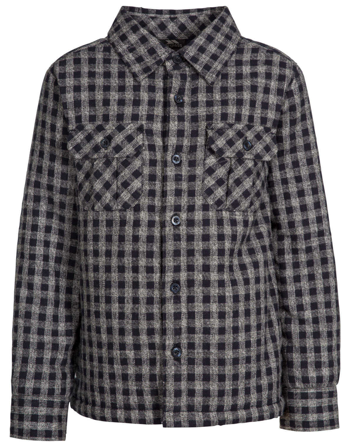 Tresspass AVERAGE - KIDS GINGHAM SHIRT - NAVY GINGHAM