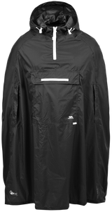 Tresspass QIKPAC PONCHO - UNISEX PACKAWAY PONCHO - BLACK