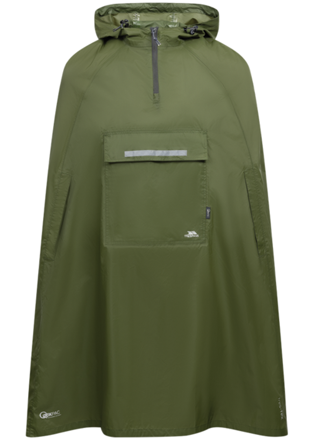 Tresspass QIKPAC PONCHO - UNISEX PACKAWAY PONCHO - MOSS
